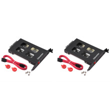 2X Oimaster Pci Mobile Rack Enclosure Hard Disk Drive Case Box for 2.5 Inch Sdd Hdd Adapter
