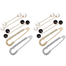12 Set di Clip di Scialle Del Maglione di Pezzi, Include Doppia Spilla di Perle di Faux E Clip di Scialle di Cristallo