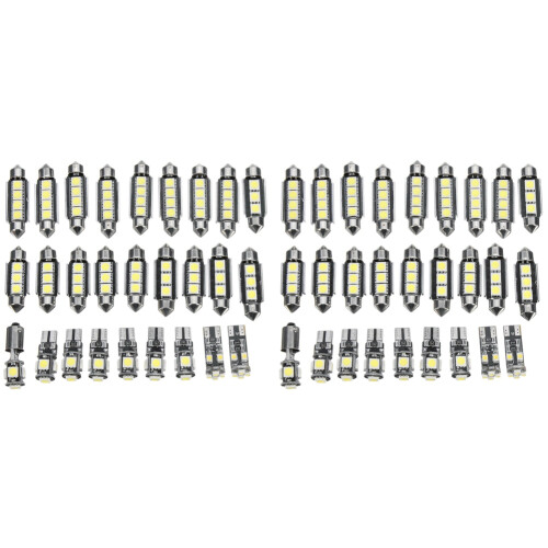 54Pcs White In-Car LED Light Kit for - E-Class W211 2002-2008