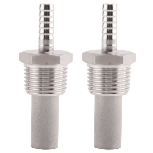 2X Home Brewing Inline Oxygenation Diffusion Stone Aeration Stone 1/2 Npt Carbonation Stone