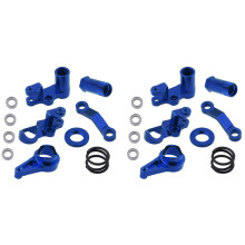 2X Set di Campanelli Sterzo Nel Alluminio E Set di Servo Risparmiatori per  1/10 Slash 4X4 Hop- Blu Marino