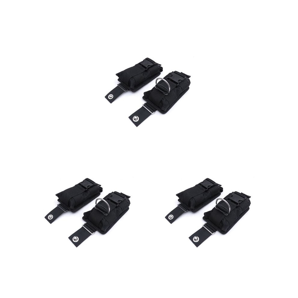 New 6Pcs Spare Black 1680D Nylon Scuba Diving Weight Belt Pockets With Quick Release Buckle -22.5X15x5cm 6034096245100