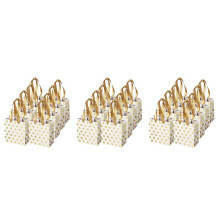 Small Gift Bags with Ribbon Handles Gold Gift Bag,for Birthday Weddings Christmas Holidays (Metallic Dots 24 Pack )
