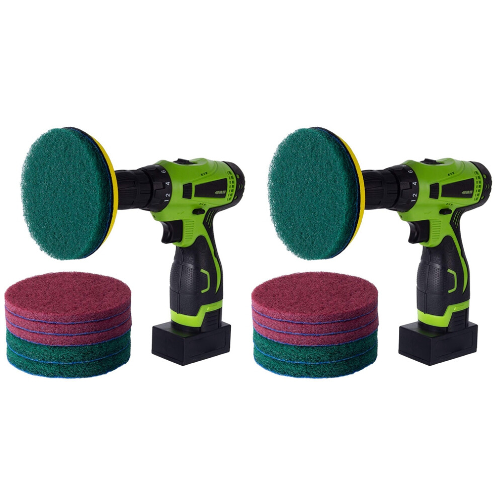16 Pcs 5 Inch Drill Power Brush Tile Scrubber Scouring Pads Cleaning Kit, (Drill Not Included) 4711205983789