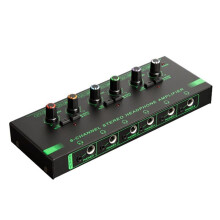 Miniamplificador de Auriculares de 6 Canales HA400 Amplificador de Audio EstéReo Ultracompacto Amplificador de Auriculares para MúSica