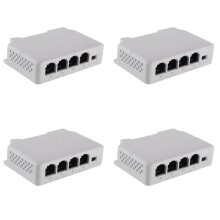1 to 3 Port PoE Extender Passive Cascadable IEEE802.3Af for IP Port Transmission Extender for POE NVR IP (4Pcs)