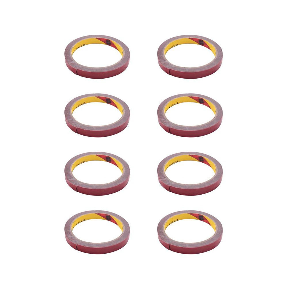 8Pcs Strong Permanent Double Sided Super Sticky Foam Tape Roll For Vehicle Car, Red 12Mm X 3Meter 6034170467435