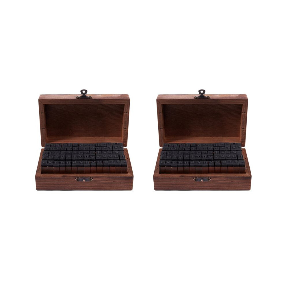 Rubber Stamp Alphabet Number Symbol Wooden Box Set Print Style Wood Letter 140Pcs 6033733746741