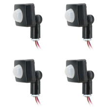4X 220V Human Body Infrared Sensor Infrared Body Sensor LED Flood Light PIR Motion Sensor Adjustable Black
