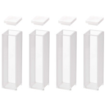 Cuvette Al Quarzo, Cuvette per Spettrofotometro Lunghezza Percorso 10 mm, Altezza 45 mm, Capacità 3,5 Ml - 4 Pezzi
