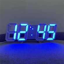 3D Digital Alarm Clock Wall LED Clock Desktop Alarm Clock with Temperature Suitable for Home Kitchen and Office A