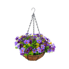 Konstgjorda HäNgande Blommor i Korgen för Uteplats GräSmatta TräDgåRdsdekoration, för Dekoration Av Utomhus och Inomhus-Lila