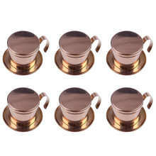 6X Stainless Steel Vietnamese Coffee Filter Single Cup Vietnam Hand Punch Pot Drip Filter Coffee Pot Rose Gold