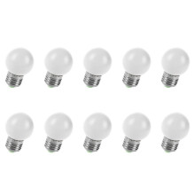 10X E27 LED Light White Bulb Plastic Bulb (0.5W Power, White)