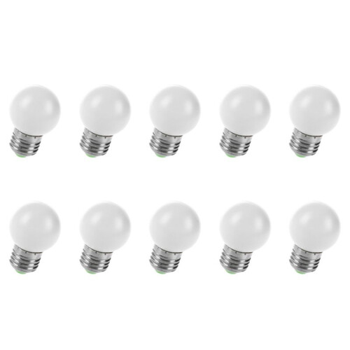10X E27 LED Light White Bulb Plastic Bulb (0.5W Power, White)