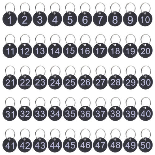 50 Set Runda Akrylsiffretiketter Med Ringar 2