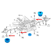 RC Car Upgrade Aluminum Alloy Front Steering Coasters Kit for TT02 RC Car Accessories