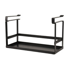 Under-Shelf Spice Organizer Cabinet Hanger Shelf Seasoning Bottle Holder Closet Storage Basket Kitchen Accessories Black