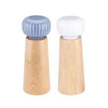 Salt and Pepper Mill, Wood Pepper Shakers with Strong Adjustable Ceramic Grinder with Ceramic Rotor