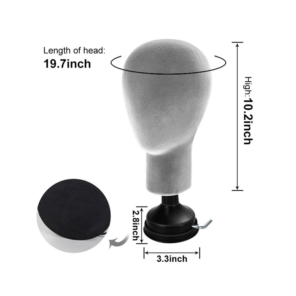 Bobotron 5X Flocking Foam Mannequin Model Photography Props Adult Mannequin Mold Wigs Glasses Hat Display Holder Gray
