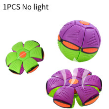 (No Light)Flying Saucer Ball Deformation Frisbee Bouncing Music Lights Kid Toy Outdoor Pet