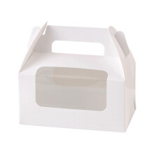 White Window Cake Box, Transparent PET, Used for Cake Rolls, Baking and Snacks, Portable Packaging.