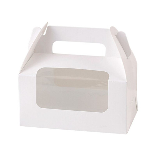 White Window Cake Box, Transparent PET, Used for Cake Rolls, Baking and Snacks, Portable Packaging.