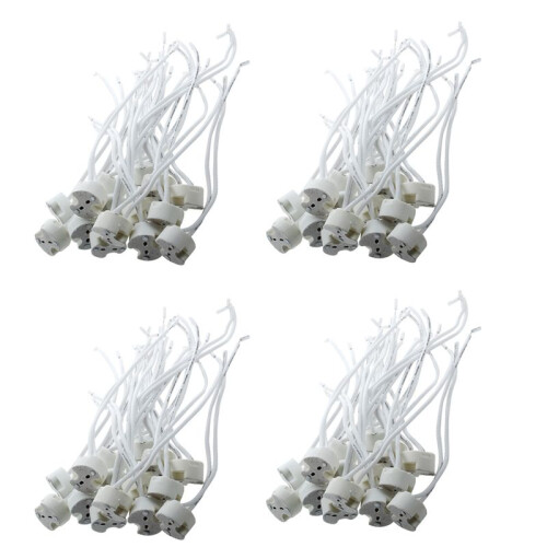 60 Pcs White MR16 GU5.3 Ceramic Base Socket LED Light Lamp Holder