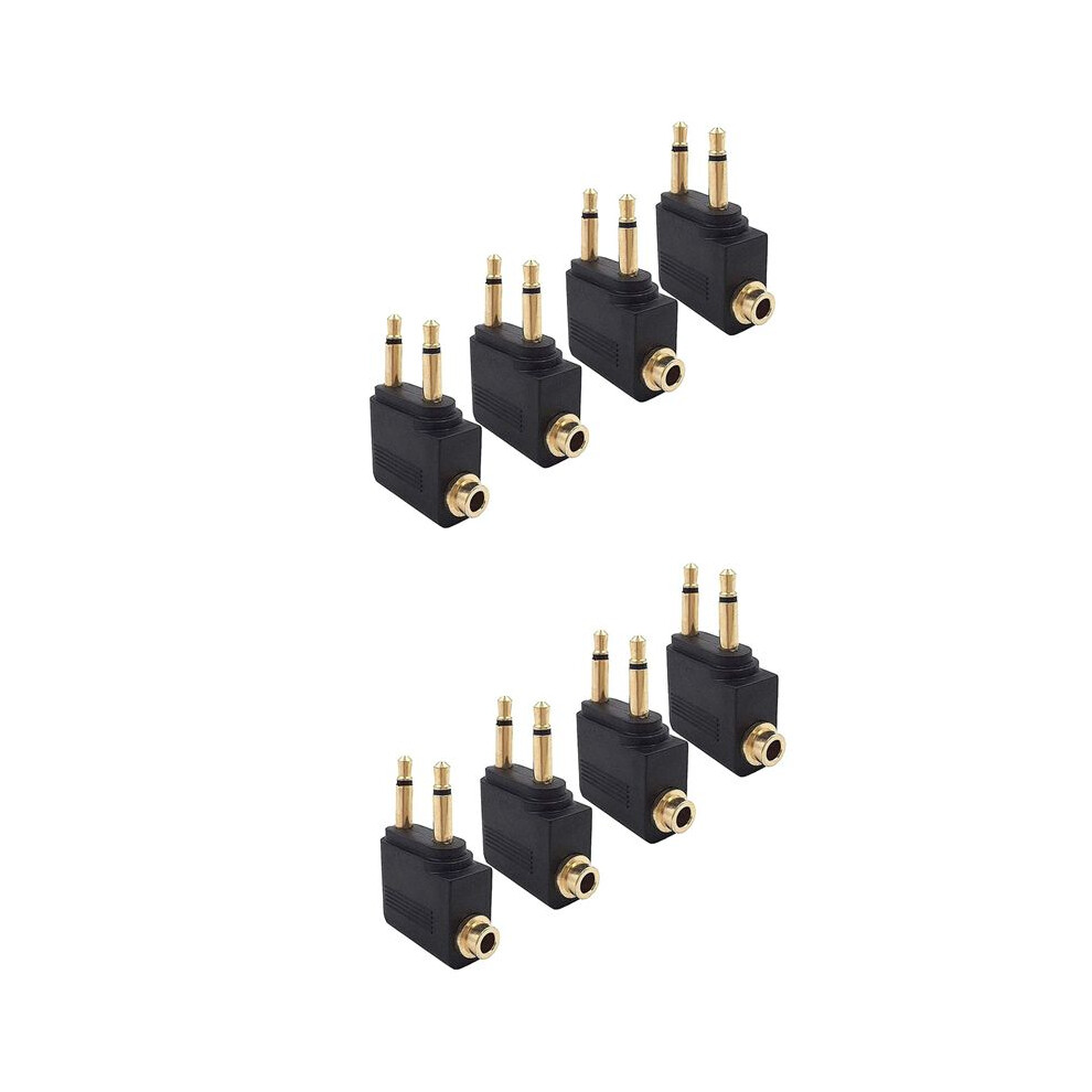 8 Pack Airplane Headphone Adapter ,Airline Airplane Flight Adapters For Headphones, Plated 3.5Mm Jack Golden 4713134050709