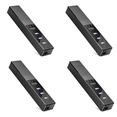 4X 3-In-1 Computerluidsprekers met Microfoon en Hubs USB-Conferentieluidspreker, Pc-Microfoon voor Videoconferentie