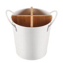 Kitchen Cutlery Organizer Knife Stand Storage Holder Separate Spoon Fork Chopstick Kitchenware Cooking Tool Bucket White