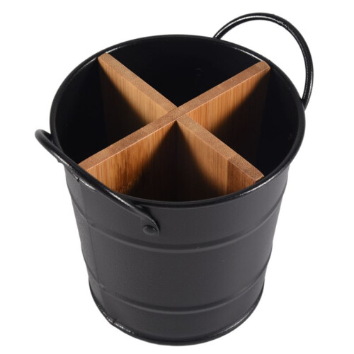 Kitchen Cutlery Organizer Knife Stand Storage Holder Separate Spoon Fork Chopstick Kitchenware Cooking Tool Bucket Black 1