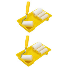 12 Pièces Rouleau de Peinture en Mousse Kit de Décoration de Peinture 2 Pouces Petit Plateau de Rouleau de Peinture Ensemble pour Brosse de