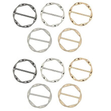 10PCS Scarf Ring Clip Tie Ring Clips for Women Fashion T-Shirt Twist Knot Clip Buckle Circle Clothing Ring Wrap Holder
