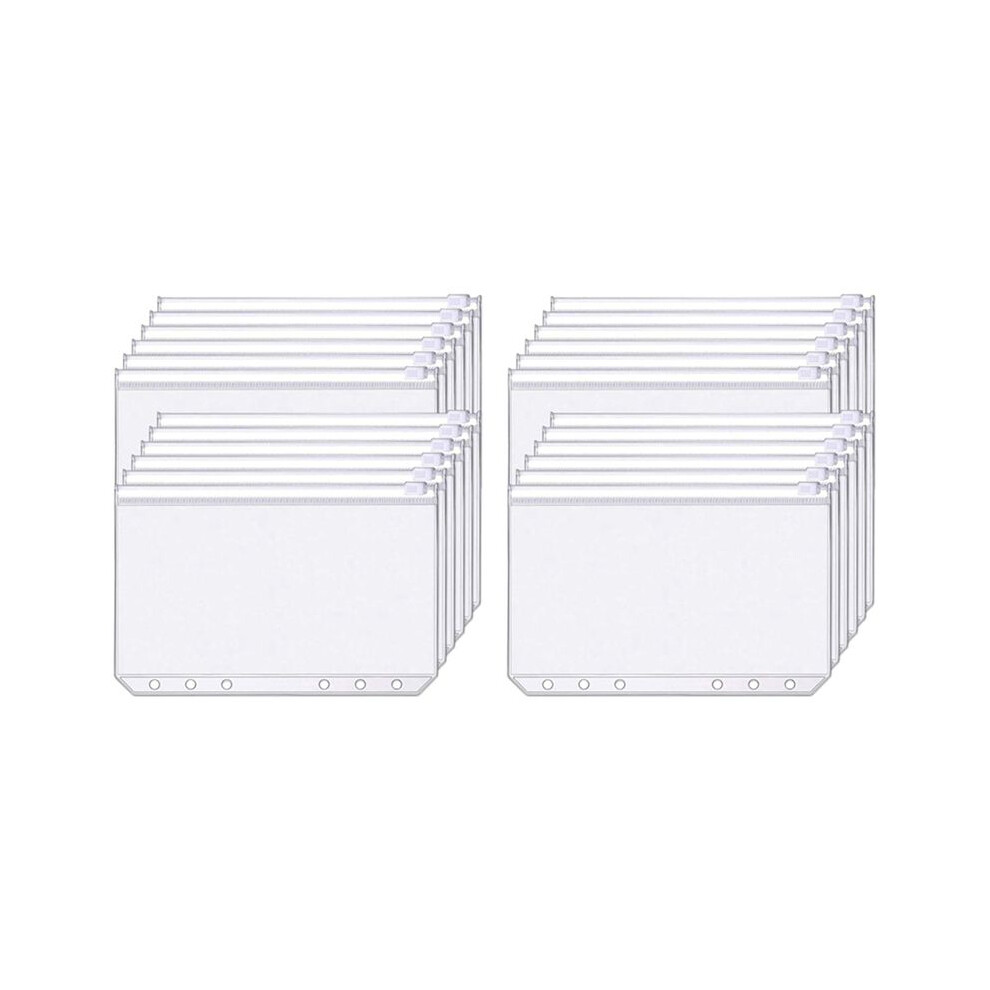 68 Pcs Binder Pockets A6 Size 6 Holes Zipper Binder Pouch Folders Clear Waterproof Pvc Loose Leaf Bags For 6 Ring Binder 6033082181330