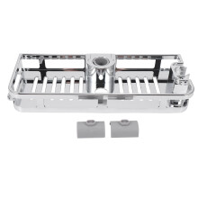 Lifting Shower Shelf Rectangle Detachable Storage Tray Rack Plastic Holder Kitchen Bathroom Accessories(25mm)