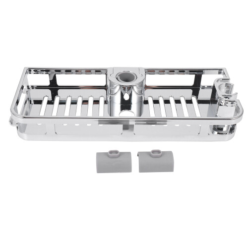 Lifting Shower Shelf Rectangle Detachable Storage Tray Rack Plastic Holder Kitchen Bathroom Accessories(25mm)
