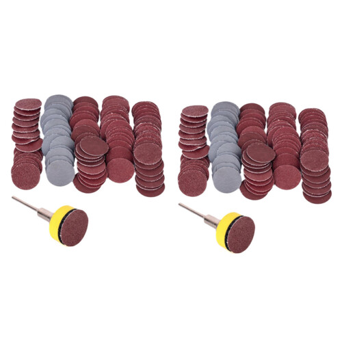1 Inch 200 Pcs Sanding Discs Pad Kit Round Sandpaper Hook Loop Sander Backer 1