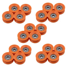 20Pcs 6X30X13mm Plastic Coated Sealed Bearings Steel 606Z Deep U Guide Pulley Rail Rolling Bearing Wheel