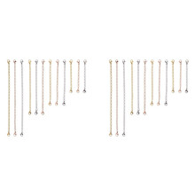 24-teiliges Edelstahl-Halsketten-Verlängerungsarmband-Verlängerungsketten-Set, 4 verschiedene Längen: 6 Zoll, 4 Zoll, 3 Zoll, 2 Zoll (8 Gold, 8