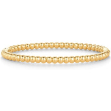 KOUYI 14K Yellow Gold Plated Ball Bangle Bracelets for Women | Waterproof Stainless Steel Beaded Hinged Bracelet | 7"