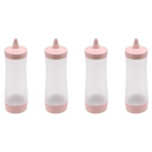4X Squeeze Bottle Kitchen Gravy Boat Plastic Sauce Vinegar Oil Ketchup Gravy Cruet Condiment Dispenser  Transparent