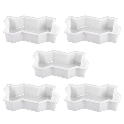 5X Three Waveform Garden Path Plastic Concrete Paving Brick Mold DIY Walkway Cement Brick Mold