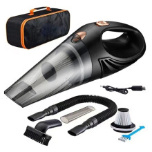 Cordless Rechargeable Car Household Vacuum Cleaner High Power Vacuum Cleaner Portable Handheld Vacuum Cleaner Black