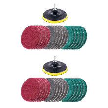 32Pièces de 5 Pouces 3 Couleurs Différentes Peu Puissance Brosse Brosse à Récurer Kit de Nettoyage de Tampon de Récurage