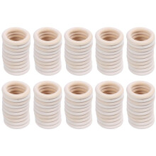 10X Natural Wooden Rings, Diameter 50mm