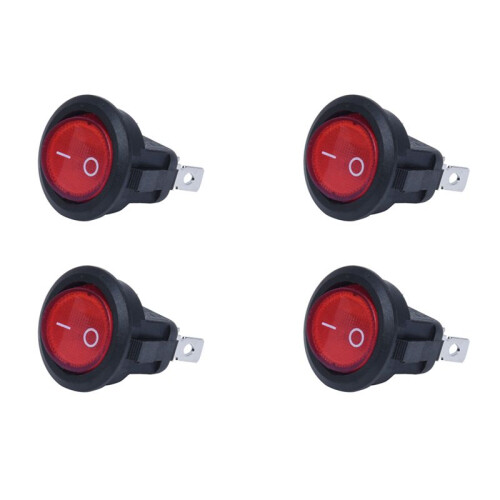4X Rocker  Bipolar  OFF Red 3 Pins 220V