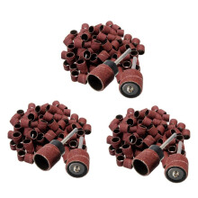 300 Pieces 1/2 Inch Polished Sandpaper Ring Polishing Abrasive Tape in Silicon Carbide + 6 Pcs Rotary Chuck or Mandrels