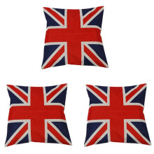3X British Retro Stil Union Jack Fahne Dekokissen Case Kissenbezug