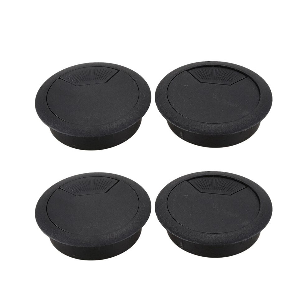 4 Pcs 50Mm Diameter Desk Wire Cord Cable Grommets Hole Cover Black 4711678258452